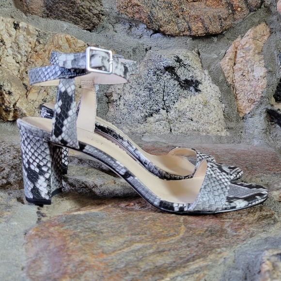 Nine West Shoes - Nine West Pixel Black Snake Embossed Heel